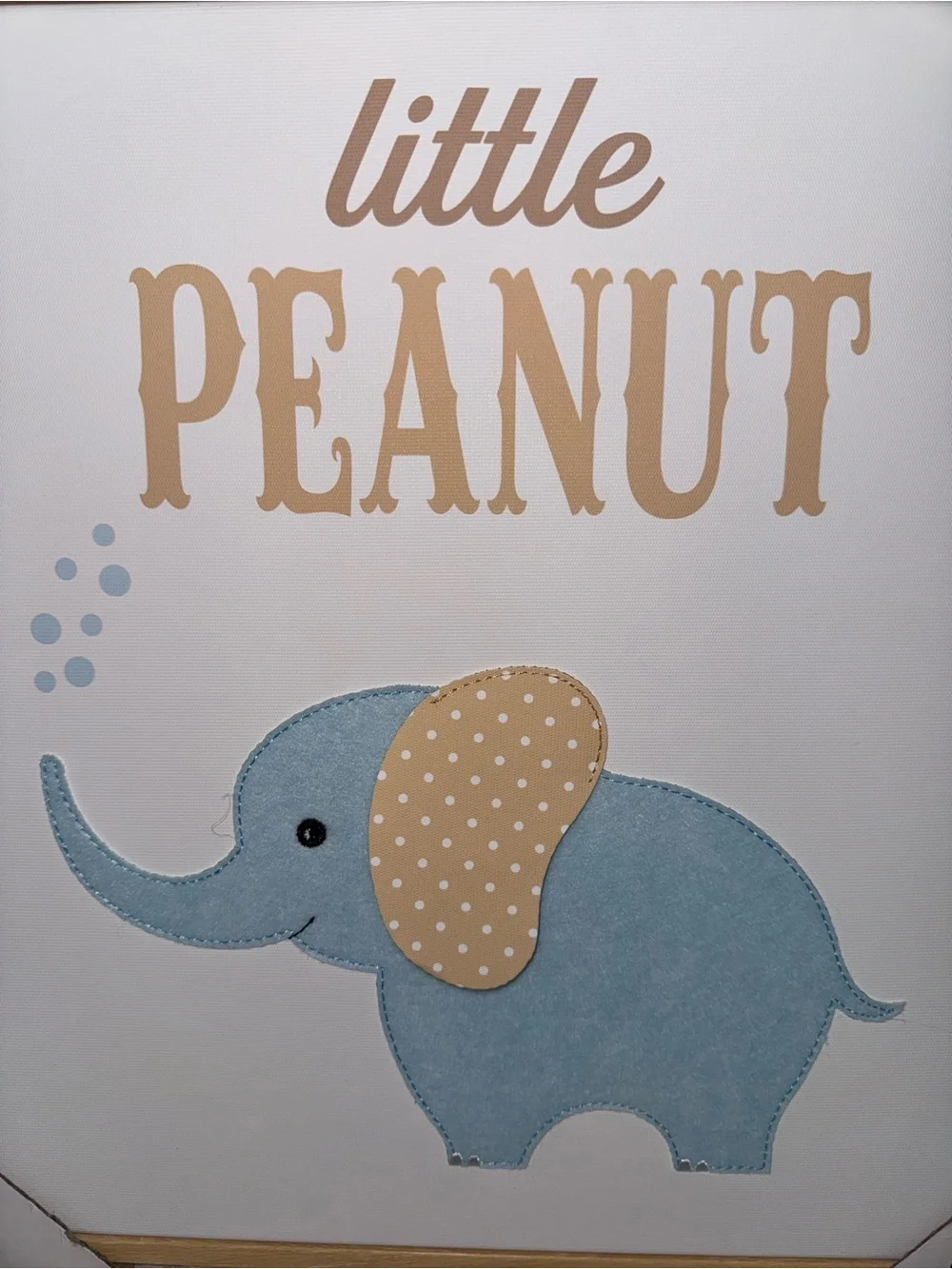 14” x 14” “Little Peanut” Elephant Nursery Wall Art – New